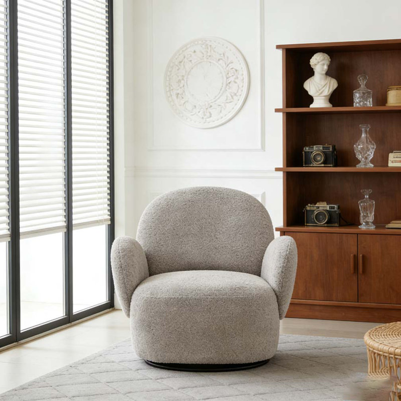 Chaise d'appoint pour le salon avec fonction pivotante, Gris
