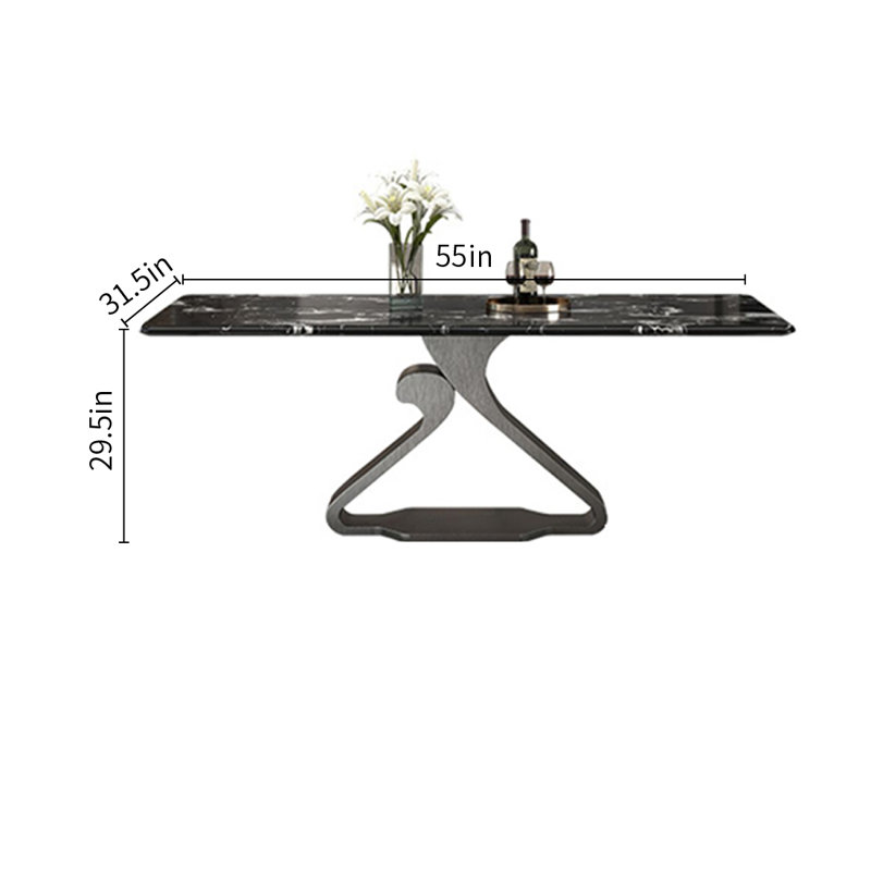 Luxury Marble Rectangular Dining Tables, 29.5''H x 55''L x 31.5''W