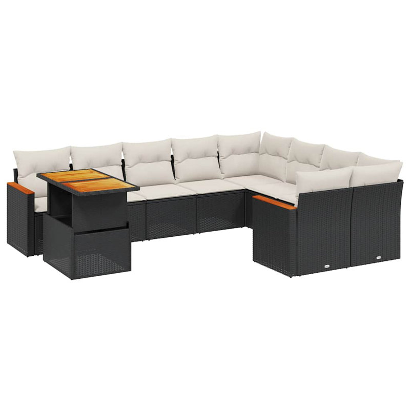  Garden Sofa Set Black