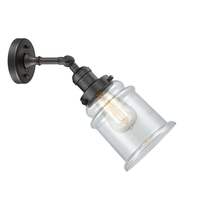 Galaviz Dimmable Bath Sconce, 6 Watt Vinage LED Bulb, Oil Rubbed Bronze, Clear
