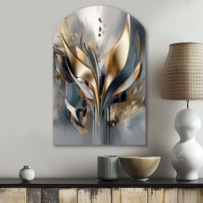 Abstract Shapes And Lines IV - Abstract Marble Arch Shape Irregular Metal Wall Decor