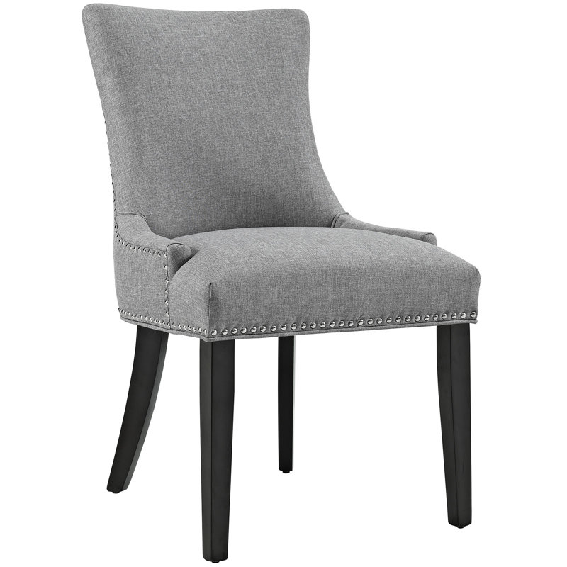 Modway Porch & Den Helen Fabric Upholstered Dining Chair , Light Gray Velvet , 1