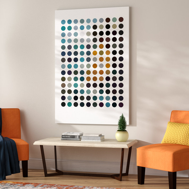 «Modern Art - Earthy Dots», impression, Toile, H 40 po x l 26 po x P 1,5 po