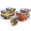 16 Airtight BPA-Free Clear Plastic Food Containers with Lids