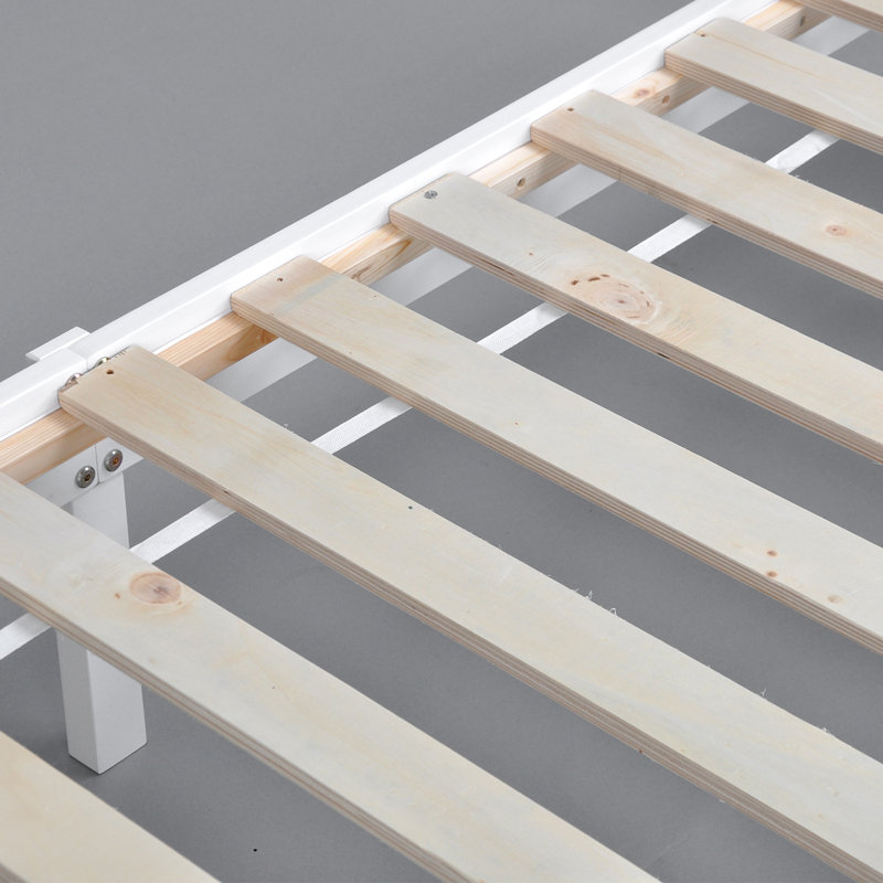 Arkim Solid Wood Bed, White, Double (4'6)