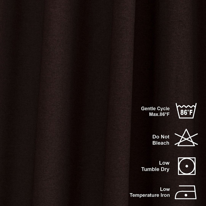 LAXTON Room Darkening Extra Long & Extra Wide Decorative Curtain, Dark Brown, 52" W x 276" L
