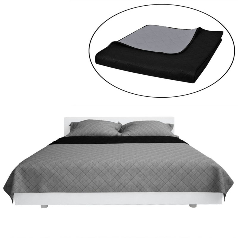 Kleoniki Modern & Contemporary Bedspread, 220 x 240 cm, Black/Grey