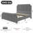 Velvet Bed Frame, 50.2" Tall Headboard & Footboard-1987799993-1987799996
