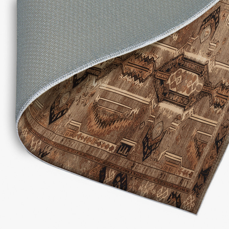 Tapis turc intérieur et extérieur brun, Rectangulaire 2 pi x 3 pi