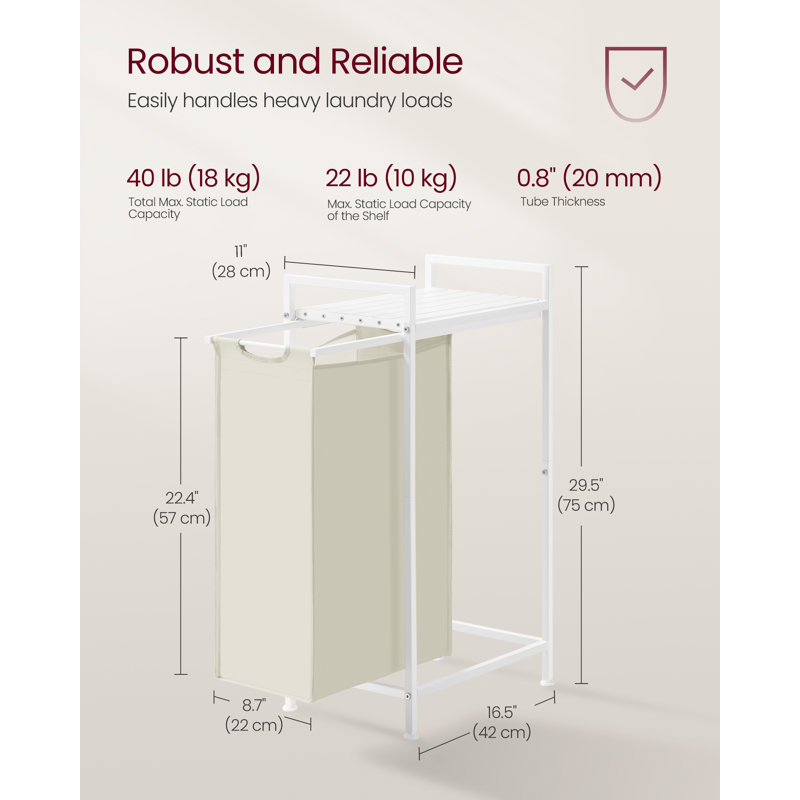 Laundry Hamper, Cream White/Cloud White