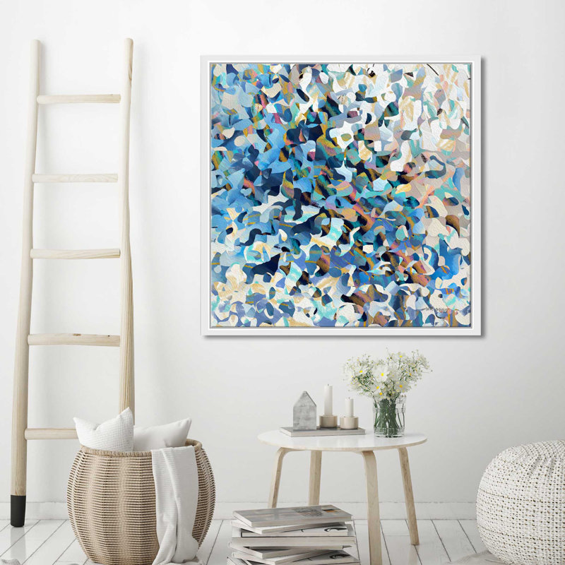 "2 Corinthiens 6: 10 Réjouissez-vous toujours (carré)" par Mark Lawrence, reproduction sur acrylique, Cadre flottant blanc