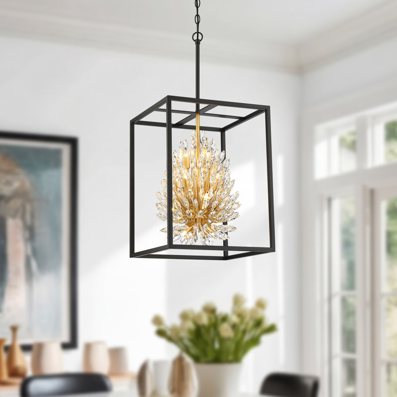 15''w Luxury Crystal Chandelier With Metal Frame