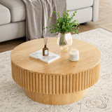 Round Drum Coffee Table with Storage