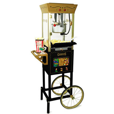 Nostalgia Popcorn Maker Professional Cart, Kettle Makes Up to 32 Cups With Candy Dispenser