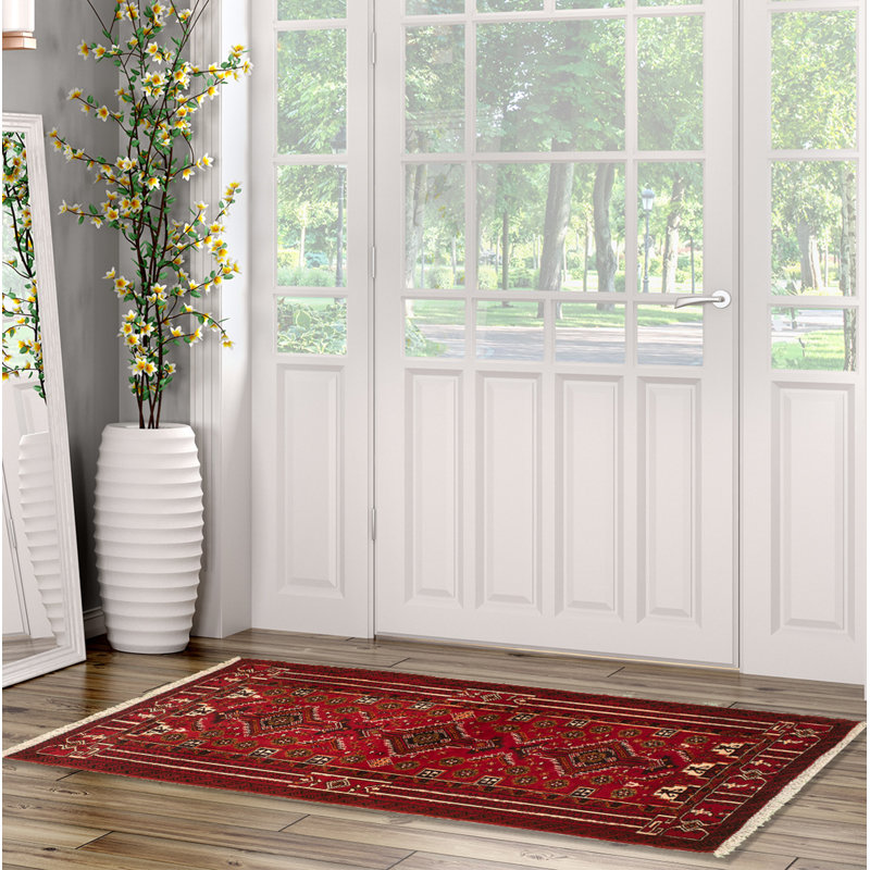 Tapis en laine rouge Anatolia nouÃ© Ã  la main, 1,20 m x 2,16 m