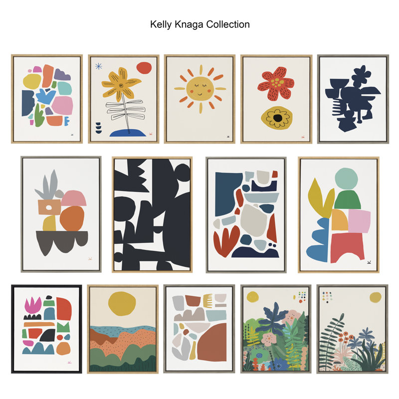 Spring Abstract Multicolor Canvas Print with Black Frame