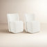 Madie Upholstered Dining Chair with Casters ( Set of 2)