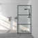 34 In. W X 72 In. H Fixed Framed Shower Door In Matte Black Finish With Patterned Glass