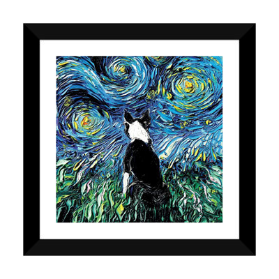 " Boston Terrier Night " Oil Painting