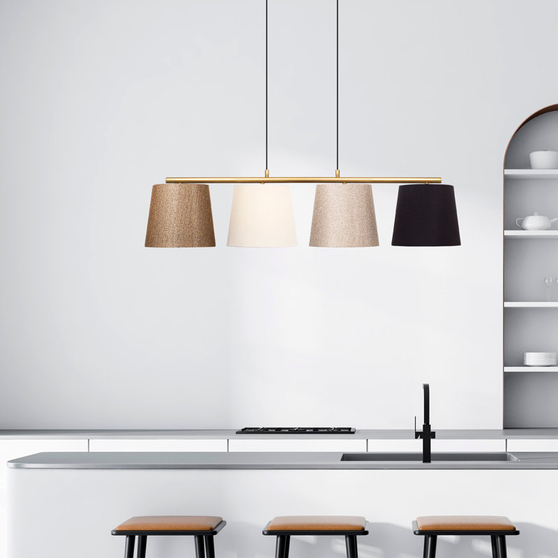 Lustre pour îlot de cuisine 4 lumières Oxnard