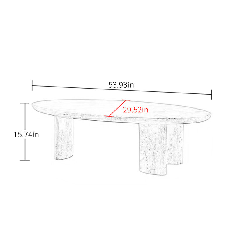 Simple Natural Cave Stone Coffee Table Coffee Table, 15.74" H x 53.59" L x 29.52" W