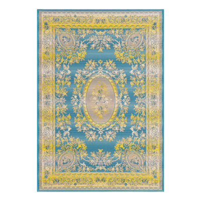 Blue Cahuita Indoor/Outdoor Traditional Rug