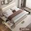 Lit plateforme tapissier moderne avec 4 tiroirs de rangement et lumières à DEL, cadre de lit en métal avec tête de lit réglable, facile à assembler, aucun sommier tapissier requis-351825500-351825503