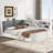 Wood Full Size Platform Bed With Storage Headboard, Shelves And 2 Drawers, White-1481170030-1481170028