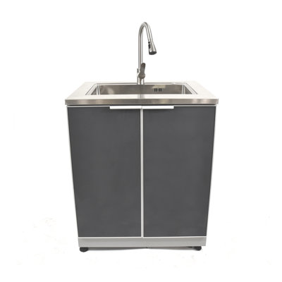 Armoire de cuisine d'extérieur 2 portes pour évier de cuisine - gris foncé