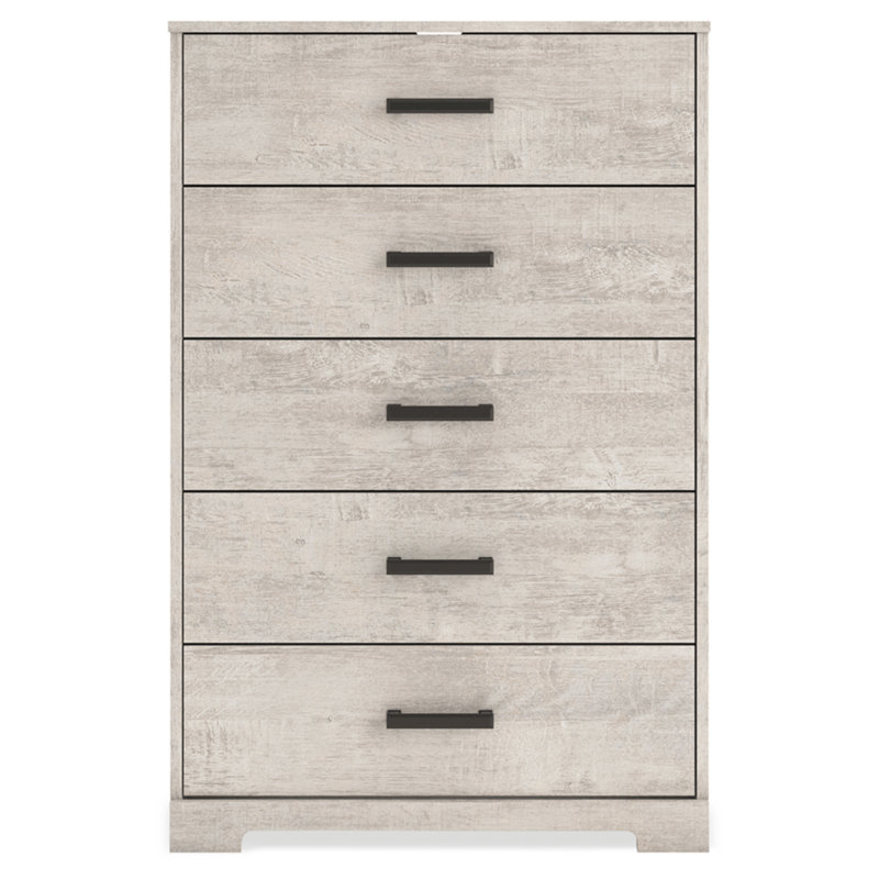 Gray Oak Grain 5-Drawer Farmhouse Dresser