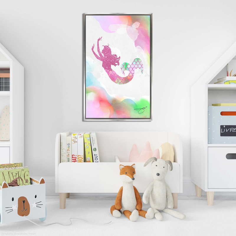 «Mermaid 1» par By Jodi - impression, Cadre flottant argent, H 43,5 po x l 27,5 po x P 2 po