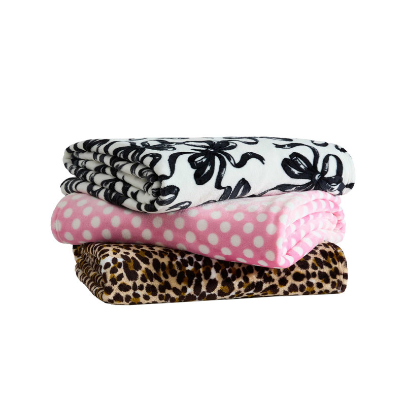 Couvertures en molleton doux Betsey Johnson, Jeté, Ballet Bows - gris