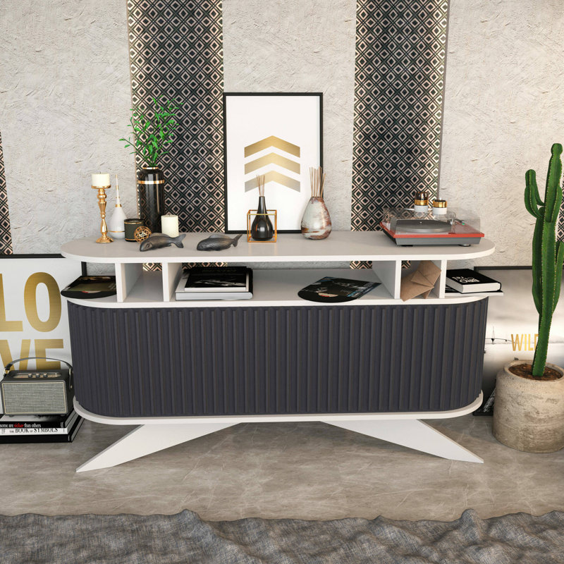 Carmecia 150cm Sideboard, White/Anthracite