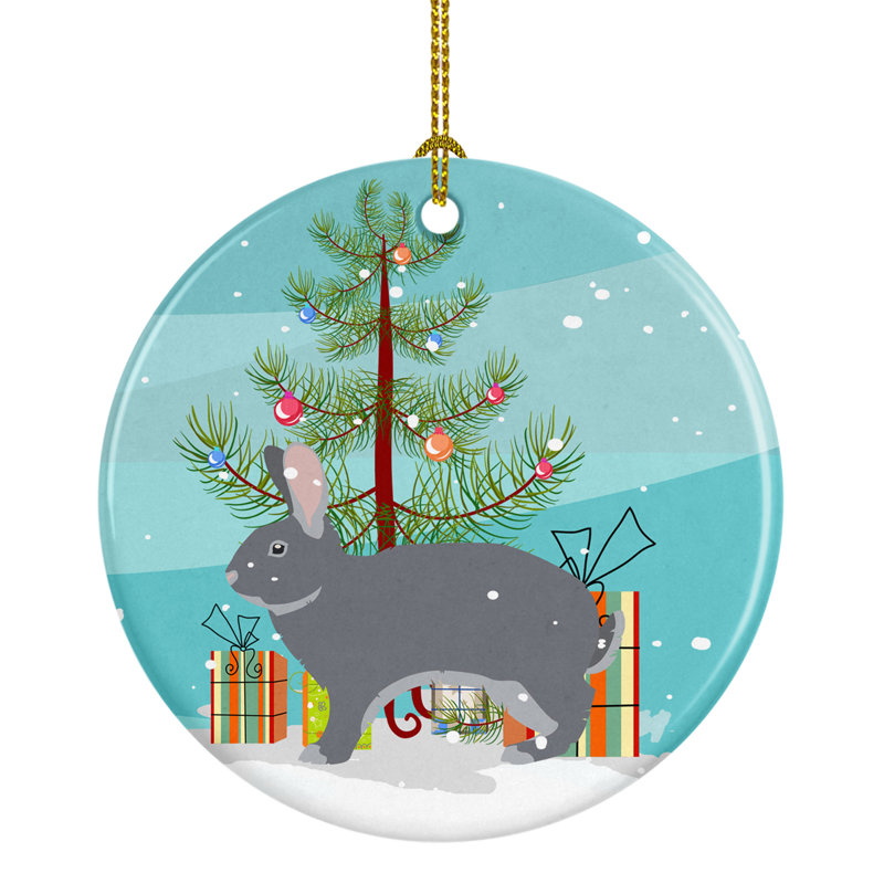 3'' Ceramic Animals Holiday Shaped Ornament