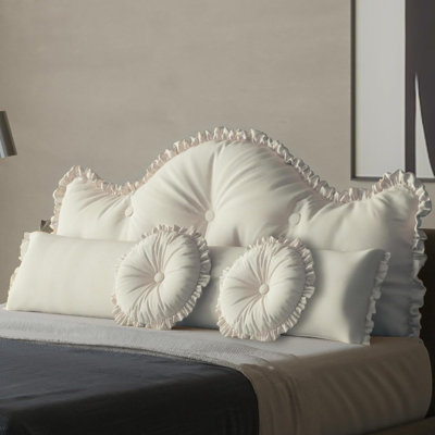 Sit-up Back Comfort WOWMAX Decorative Pillows For Bed 4 Set, Include Headboard Pillow, Body Pillow For Adults And 2 X Round Decorative Throw Pillows For Bed, Aesthetic Bedroom Decor, House Warming Gifts New Home