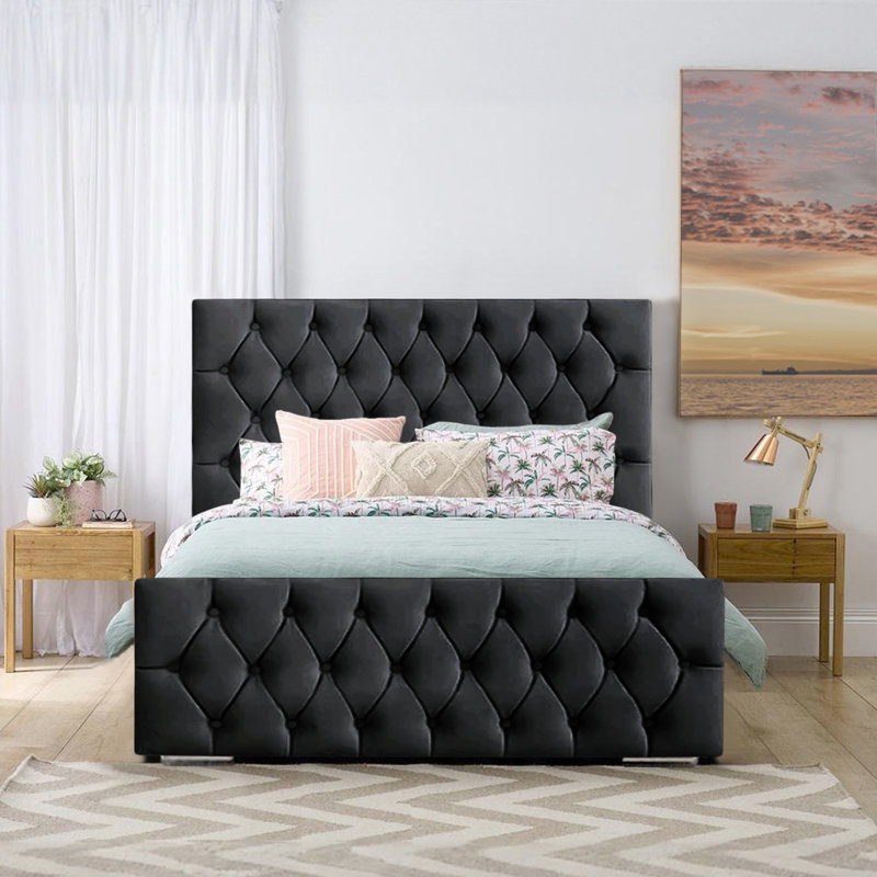 Bollman Upholstered Bed, Double (4'6), Steel