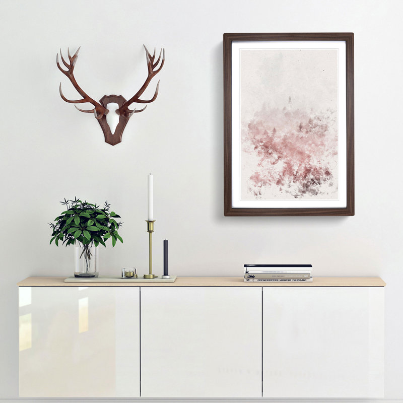 Church in an Italian Forest - Picture Frame Painting Print, 33cm H x 24cm W x 2cm D, Walnut Framed