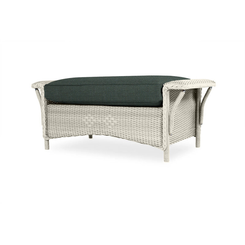 Nantucket Outdoor Ottoman, Flagship Lapis Sunbrella®, Linen