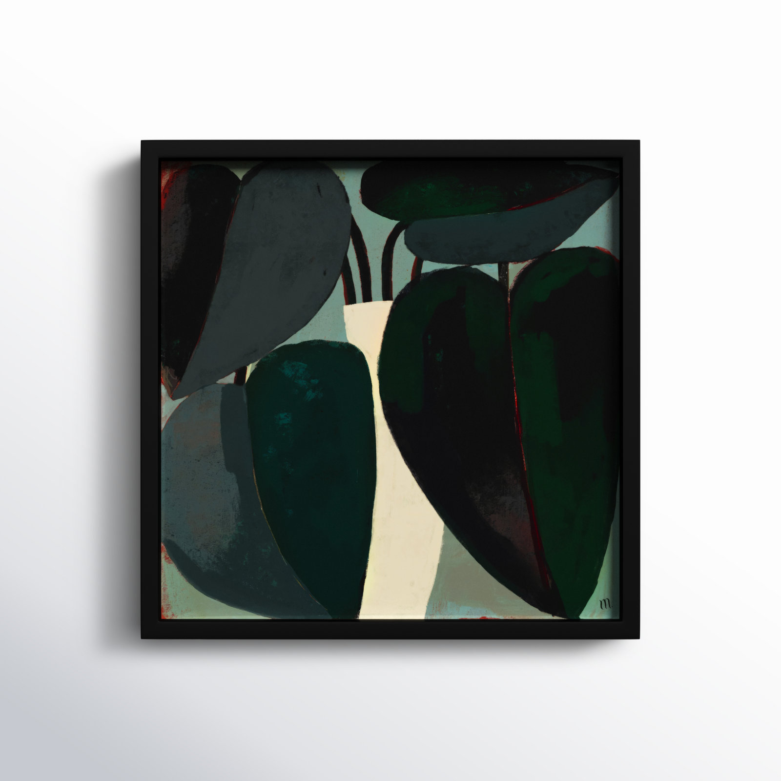 Fall Plant by StudioM, Black, 16" H x 16" W x 1.25" D