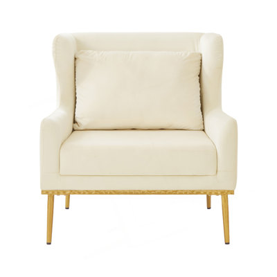 Modern Armchair Accent Chair Reading Chair Single Sofa with Curved Armrests and Upholstery for Comfort and Style