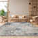 Felty Oriental Ivory/Aqua Area Rug