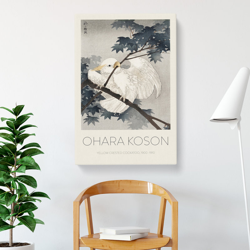 Yellow Crested Cockatoo in a Tree by Ohara Koson - Wrapped Canvas, 60cm H x 40cm W x 3cm D
