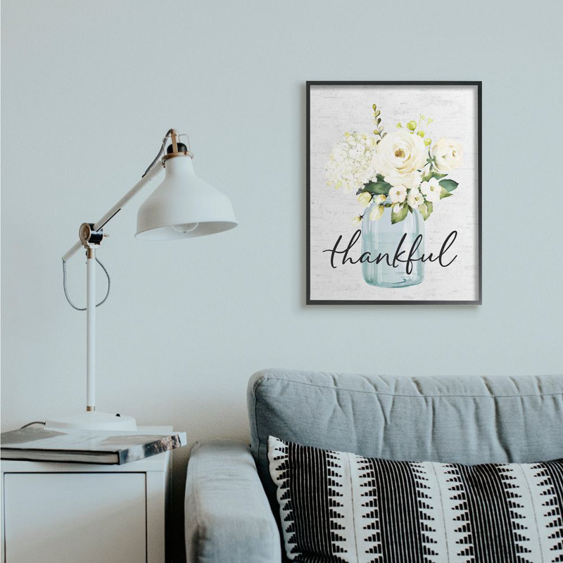 «Simple Thankful Expression», impression d'art graphique, Giclée encadrée noir minuit, H 30 po x l 24 po x P 1,5 po