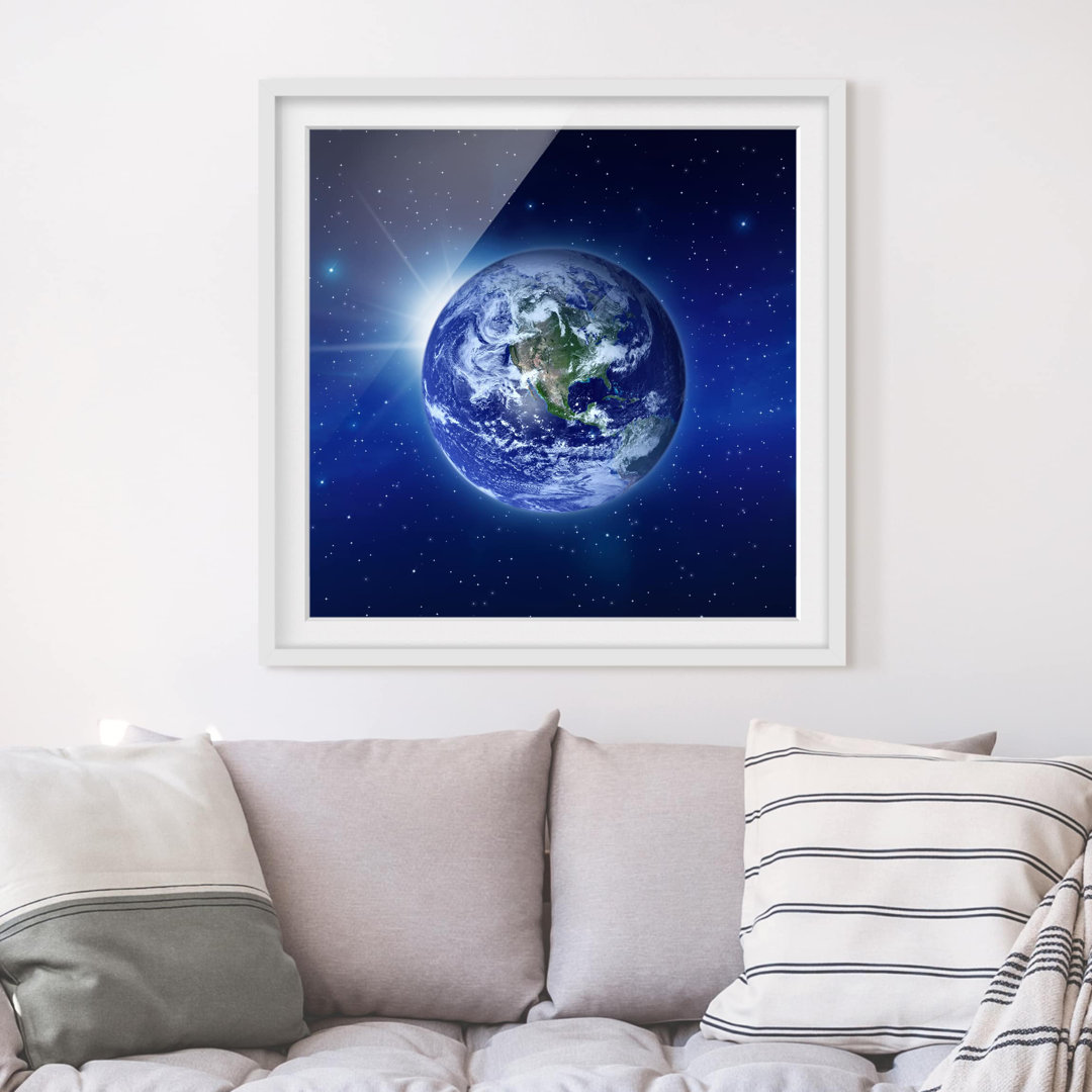 Gerahmtes Poster Earth in Outer Space