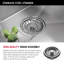 Évier de cuisine à cuve simple en acier inoxydable de calibre 16 avec accessoires Delta Lenta ™-80712676
