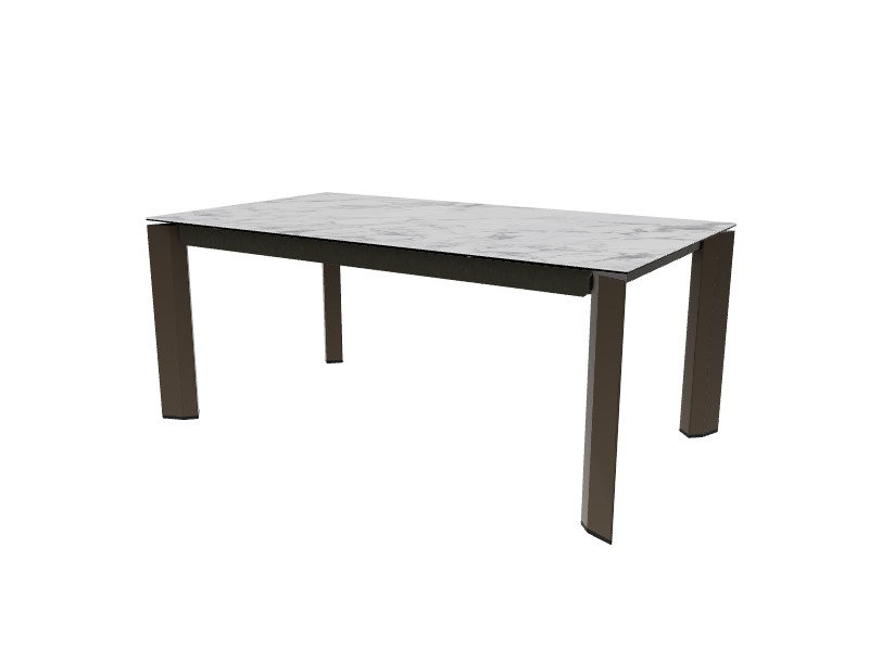 Delta Extendable Tables, White Marble, Matt Bronze
