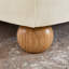 Ensemble de salon modulaire 5 pièces en chenille avec 2 poufs, 6 coussins ronds et pieds en bois massif, couleur crème ivoire-133423025