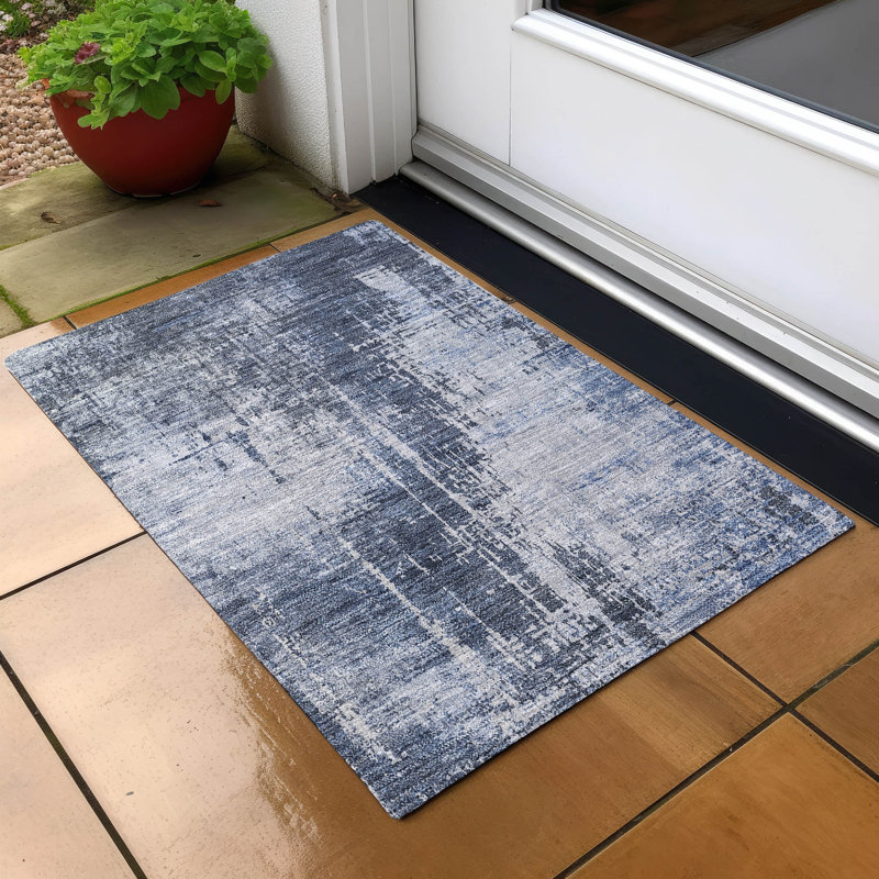 Lamanna Flatweave Washable Abstract Indoor / Outdoor Rug, Rectangle 1'8" x 2'6"