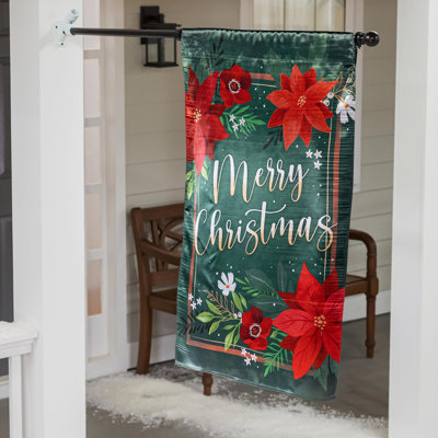 Drapeau floral floral «Merry Christmas Luster House»