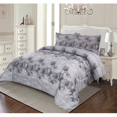 Cleghorn Microfiber Floral Bedspread with Pillow Shams
